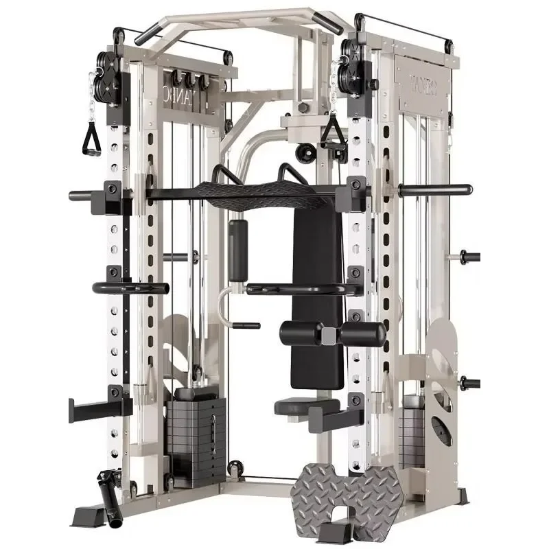 Newly Upgraded Home Fitness Equipment With Weight Stack 70kg * 2 Squat Down Power Cable Cross Gym Smith Machine
