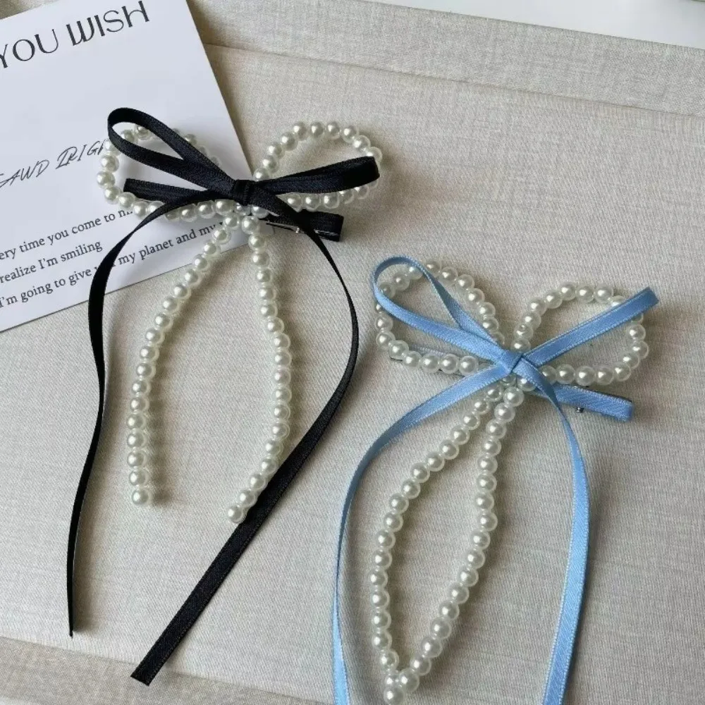 Fashion Bowknot Design Fairy Barrettes Back Head Clip Female Barrettes Ribbon Barrettes Girlish Style Side Clip