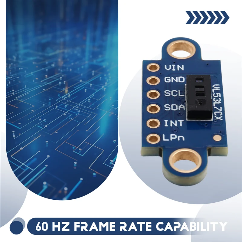 ABSQ-VL53L7 Módulo de alcance láser 8X8 Sensor de rango de tiempo de vuelo TOF multiárea VL53L7CX
