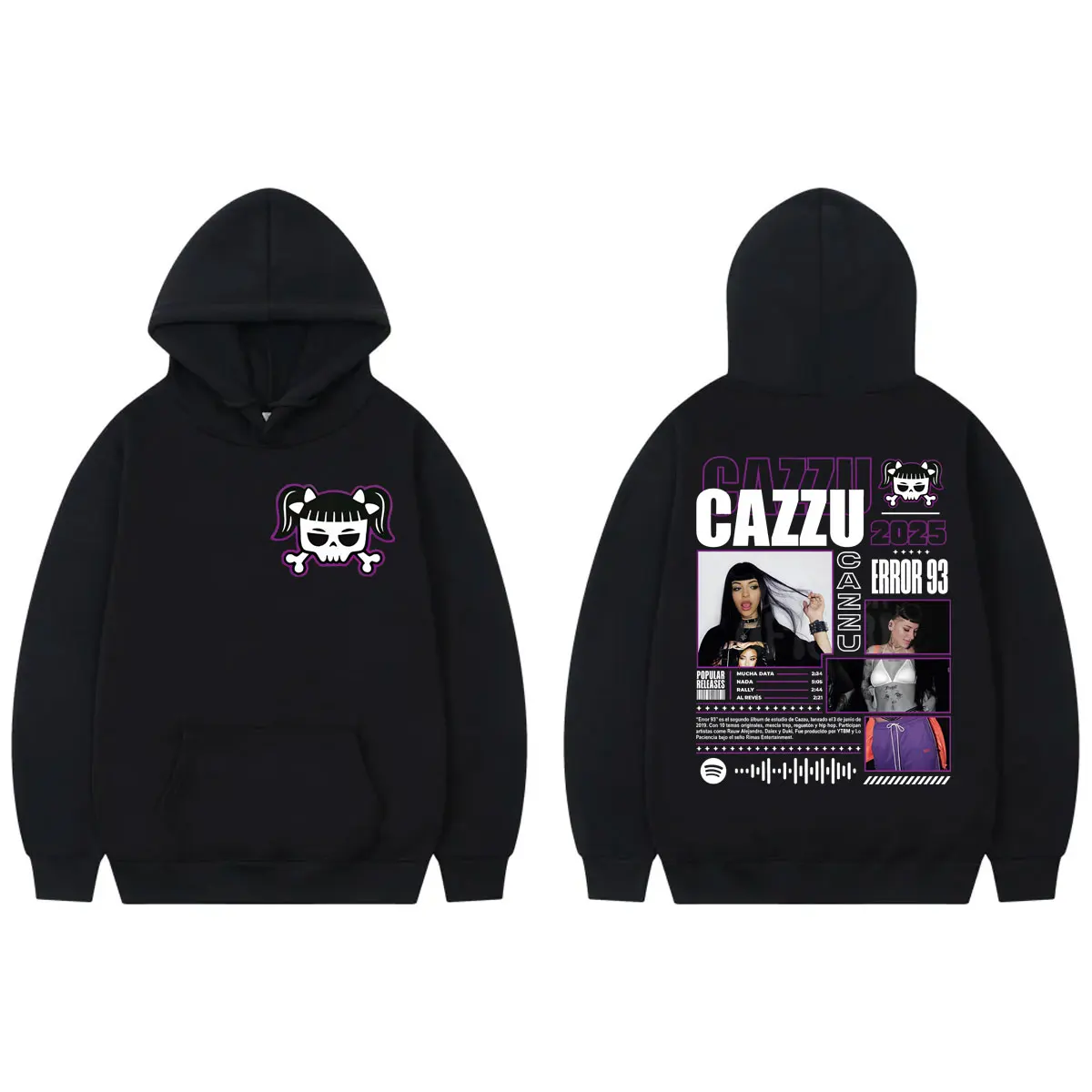 

Singer Cazzu Album Graphic Hoodies High Street Fashion Trend Hooded Sweatshirts Men Women Clothing Casual Oversized Pullovers