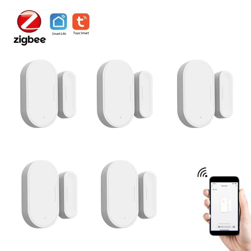 Tuya Door Window Sensor Zigbee Mini Wireless Connection Detector Smart Home Security Work with Alexa Google Home Smart Life