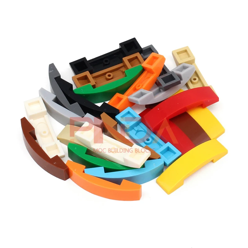 

20 шт. детали MOC 93273, изогнутый наклон 4x1, двойные совместимые кирпичи, сделай сам, сборные строительные блоки, частицы, детская головоломка, игрушка для мозга Gif