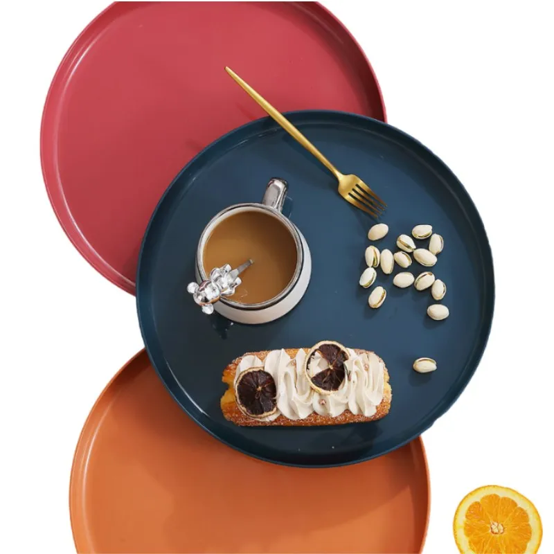 Nordic Outdoor Wheat Straw Plates - Large Plastic Bone Spitting Fruit Vegetable Tableware for Dry Foods - 1/6/10pcs Set