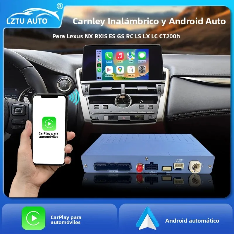 CarPlay Inalámbrico para Lexus NX RX IS ES GS RC UX CT200h LS LX LC, 2012-2022, Funciones de Android Auto, Mirror Link, AirPlay y Car Play