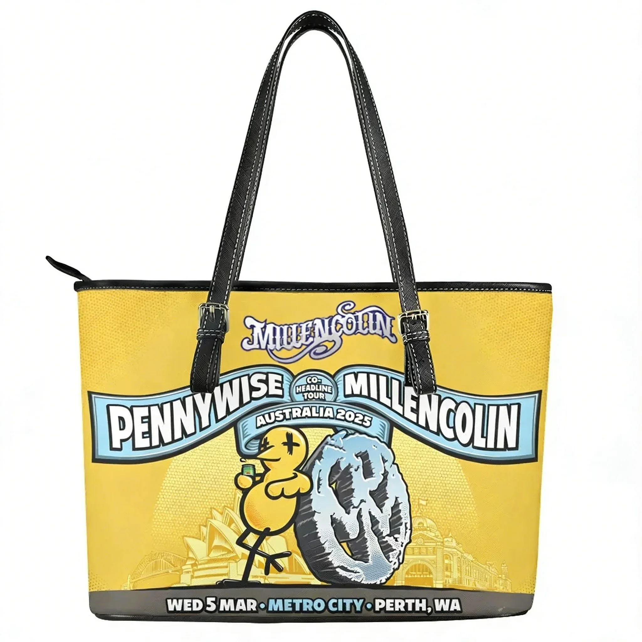 

Millencolin Punk Rock Band Custom Handbag Womens Mens Personalized Tote Bag Shoulder Bag Business Leather Purse Travel Bag Gift