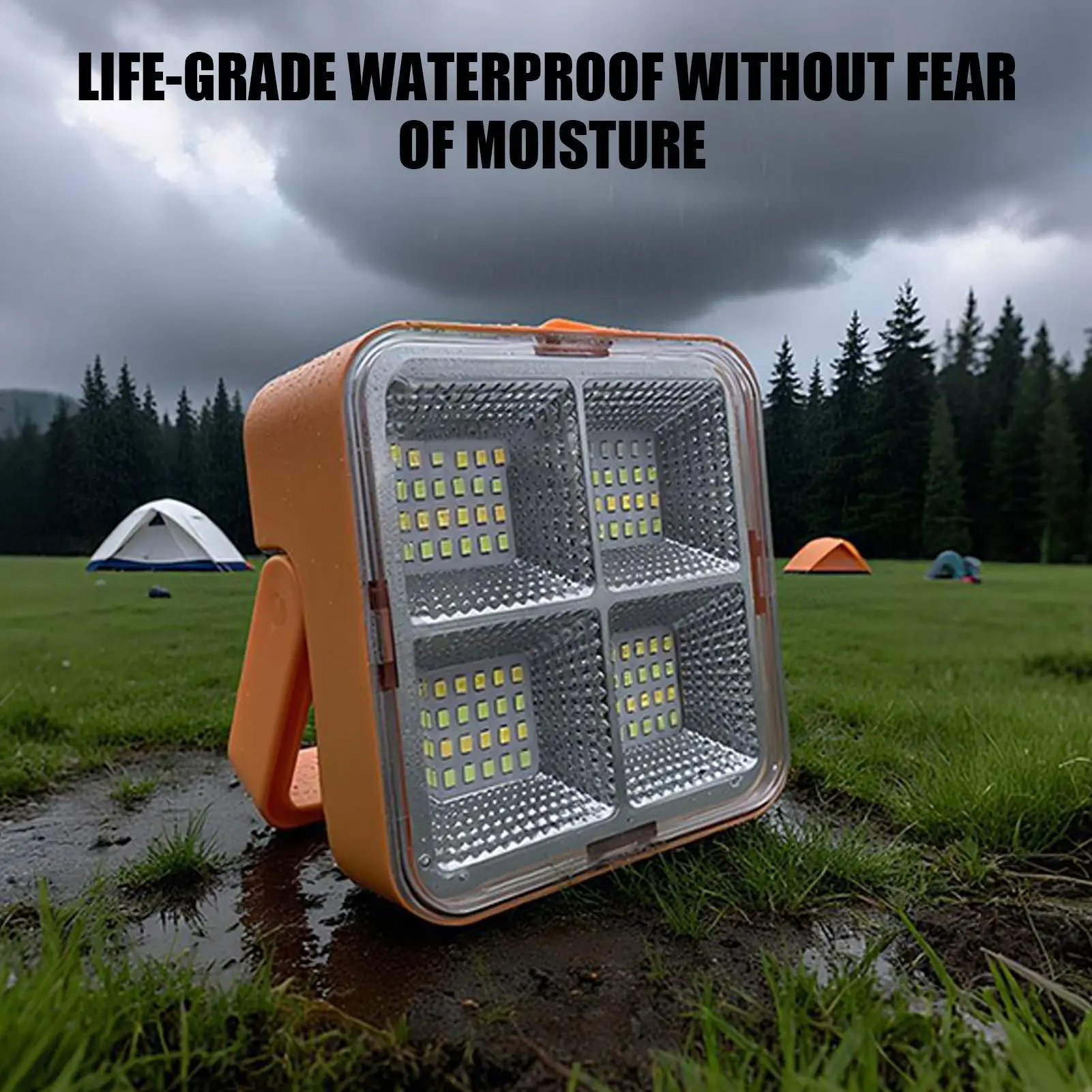 Solar Rechargeable Light Camp Lights Small Flashlight Solar Waterproof For Workshop Car Repair Job Site Construction Work