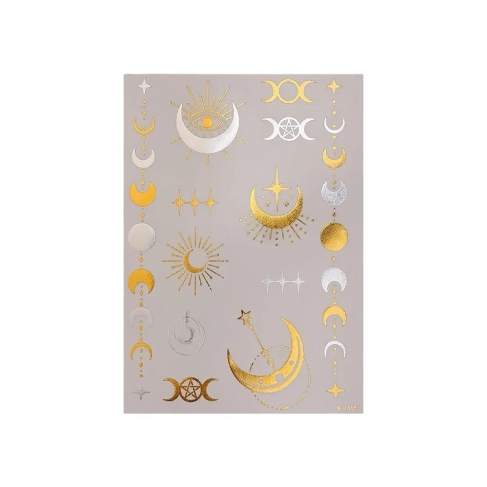 Mehndi Stickers Bronzing Henna Tattoo Stickers India Flower Totem Butterfly Snake Temporary Tattoo Fake Tattoo Star Moon