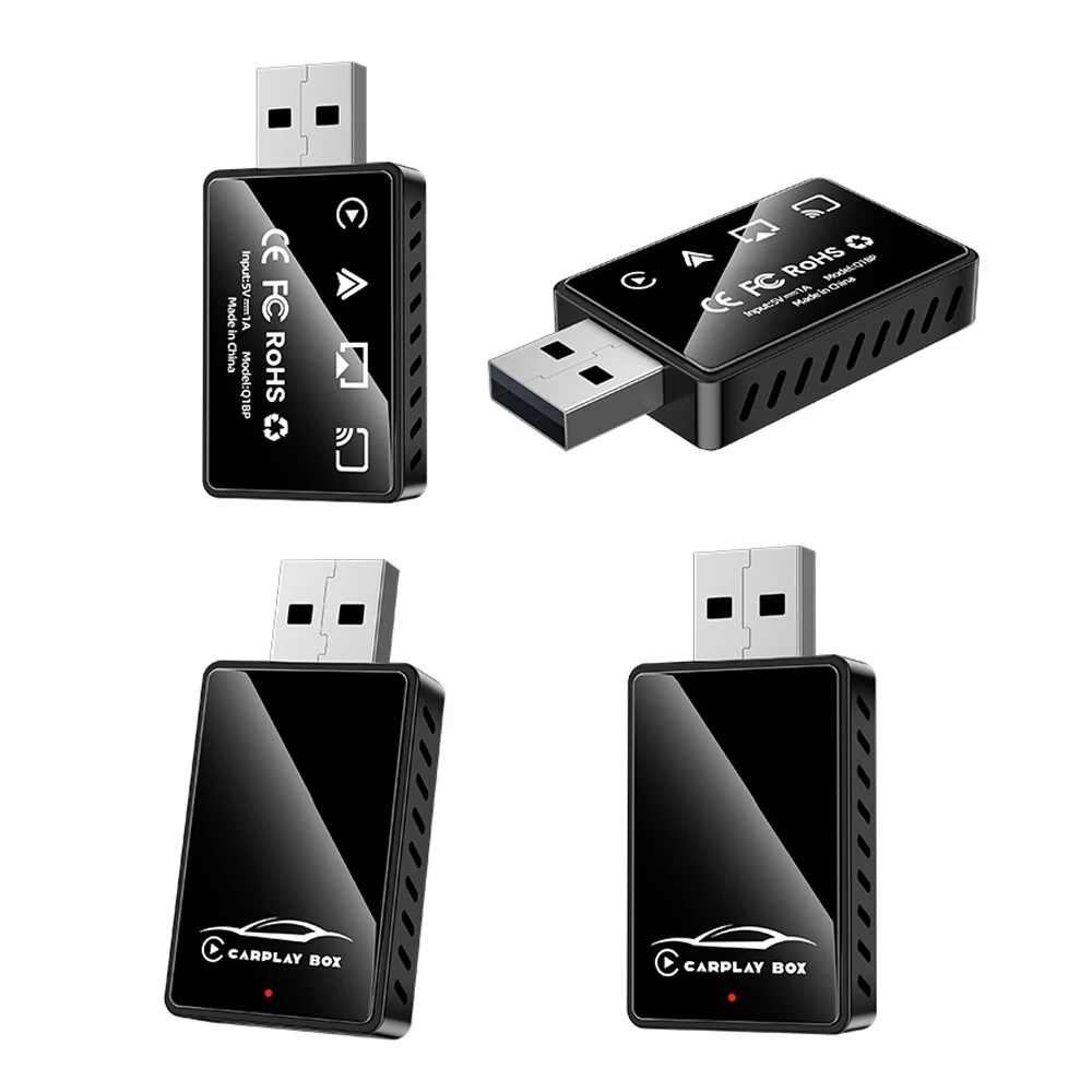 4-in-1 Smart Wireless CarPlay bluetooth5.0 Android Auto MirrorLink Adapter Convert Wired to Wireless USB Plug and Play