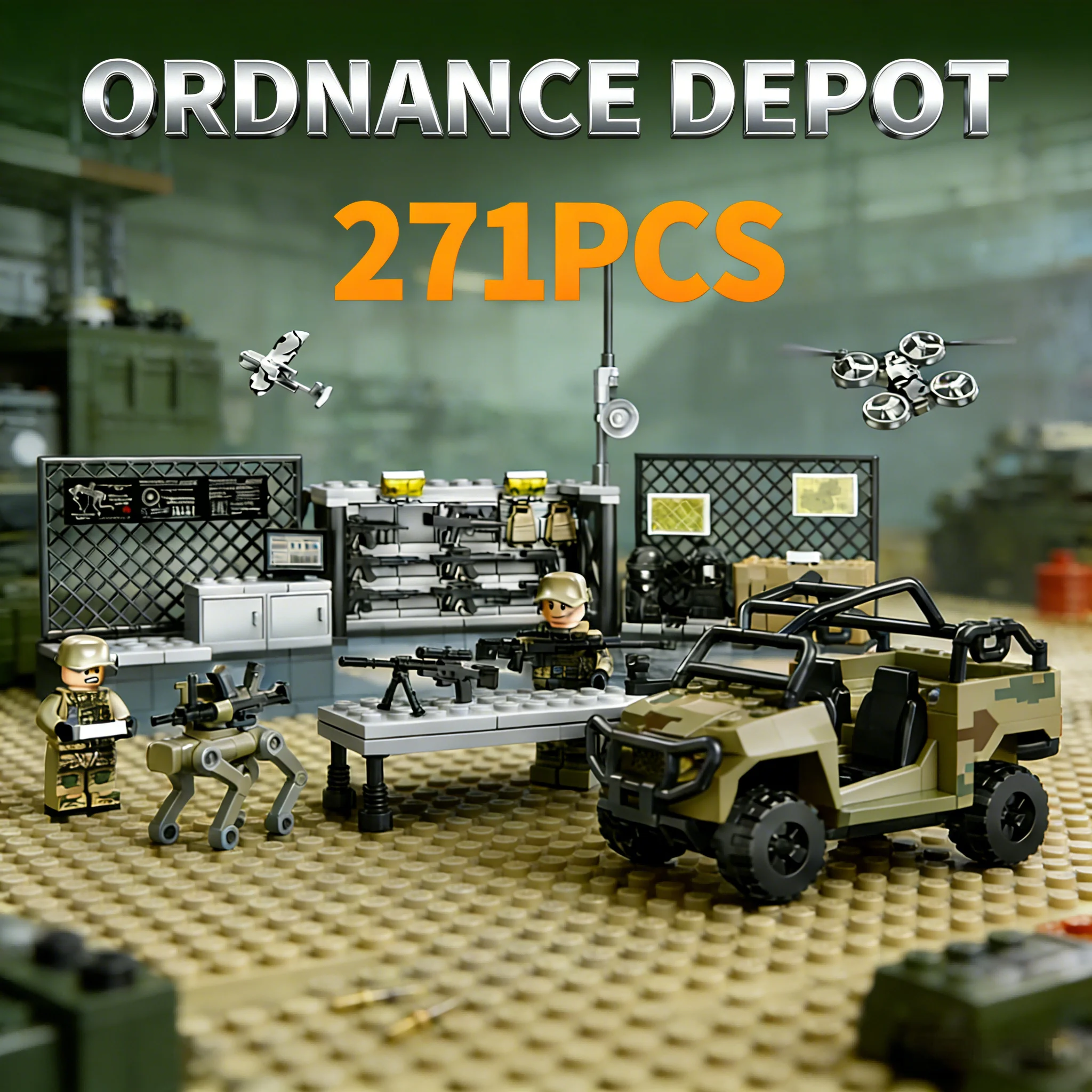 MOC Delta Scene Building Blocks Tactical Desert Diorama Brick Set DIY Creative Model Kit Desktop Display Toy Gift for Kids Adult