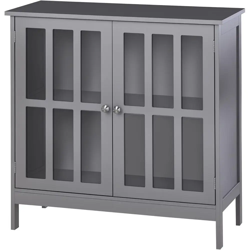 Multifunction Storage Cabinet with 2 Doors, Gray for Kitchen, Living Room