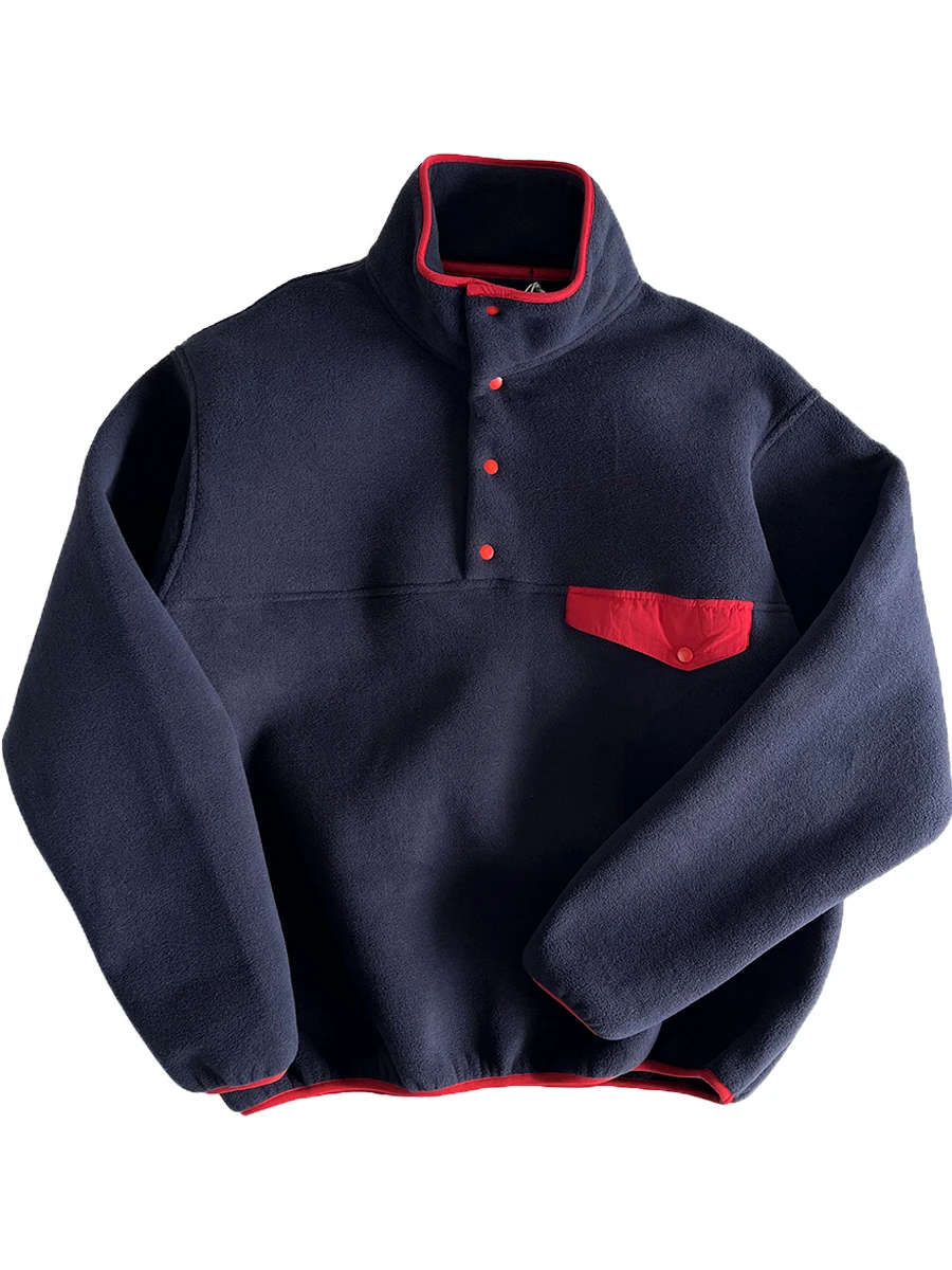 

Limited Edition Retro y Double-sided Fce Thi Sweatirt Loose Fit Button-Up Outerwear Youthful Casual Polyester
