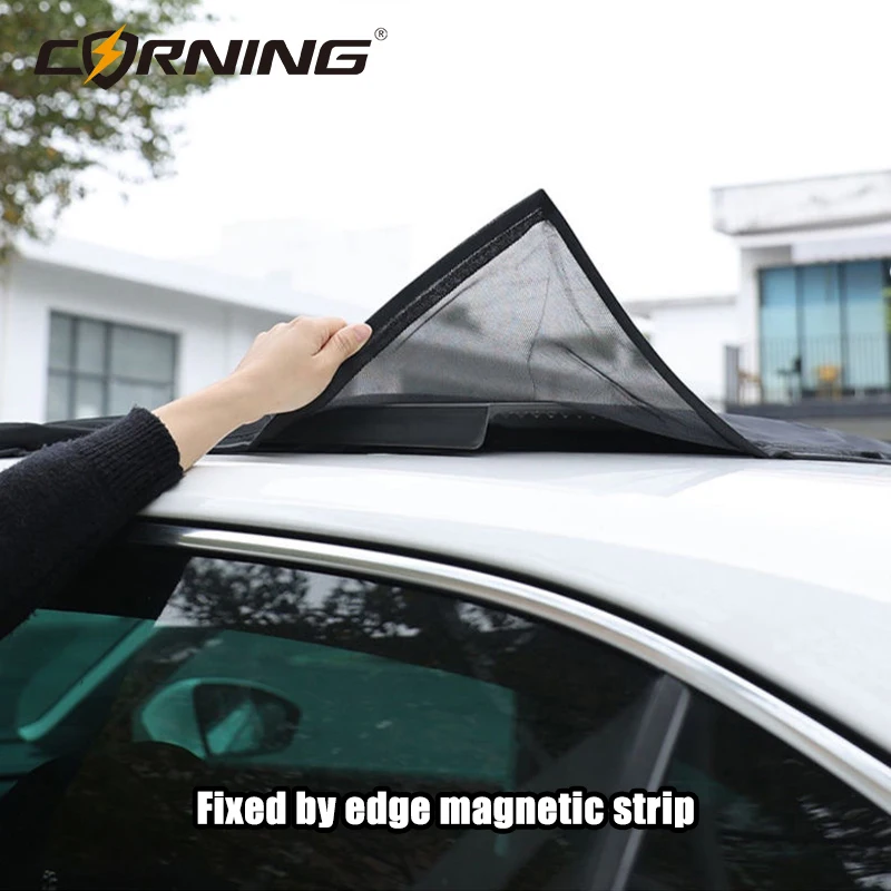 Magnetic Car Sunshade Screen Car Sunroof Anti-mosquito Net Sun Shade Ventilation Mesh Cover UV Protection Sunscreen Insulation