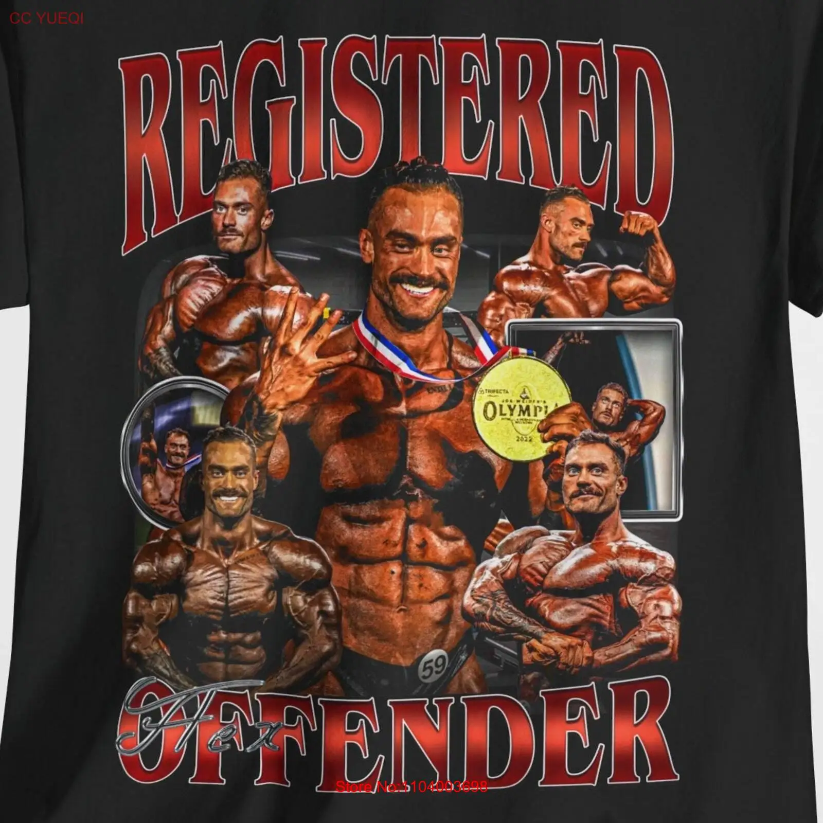 Cbum Funny Gym Shirt, registered flex offender, Chris Bumstead bodybuilder cloth