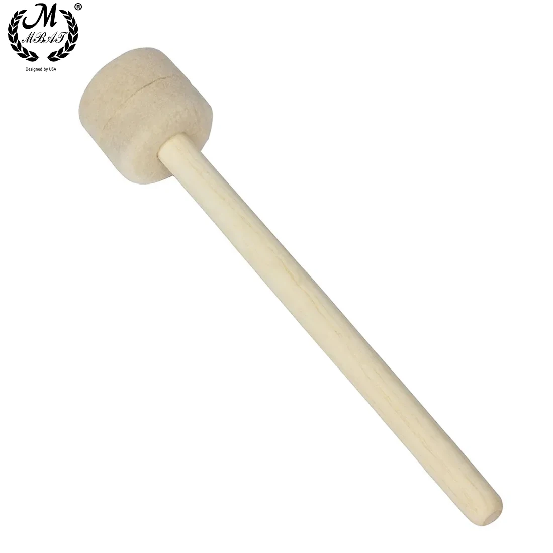 Wooden Mallet Drum Sticks Drumsticks Mallet for Military Drums Wool Felt Head Snare Drumsticks with Wood Handle