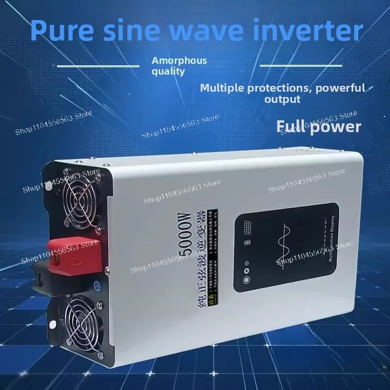 Pure Sine Wave Inverter Full Power 12V-72V to 220V DC-AC Converter for Car Home Outdoor