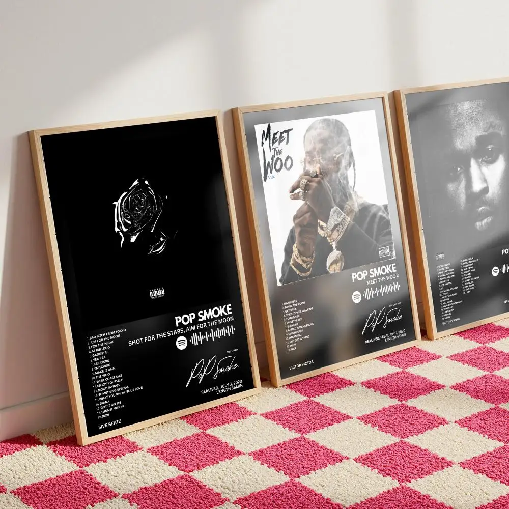 Pop Smoke Poster, Musikalbum-Cover für Zimmer, Leinwandgemälde, Kunstdruck, Heimwanddekoration, Bild, Geschenk