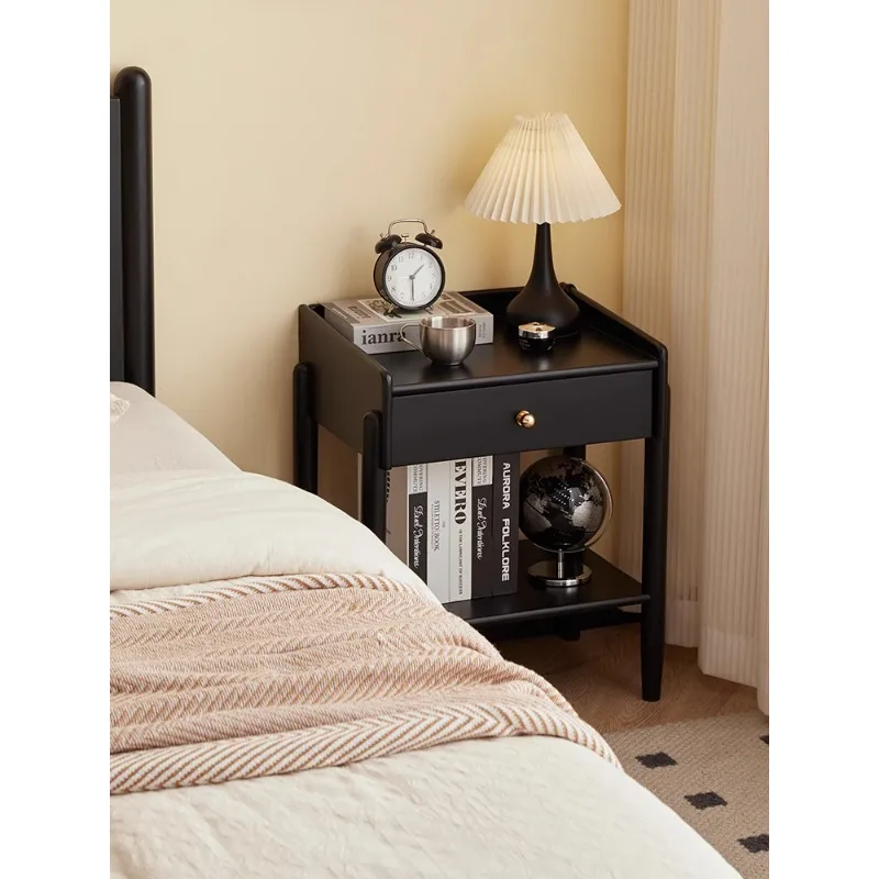 طاولة بجانب السرير المنزلية المصنوعة من الخشب الصلب لغرفة النوم وخزانة تخزين طاولة بجانب السرير