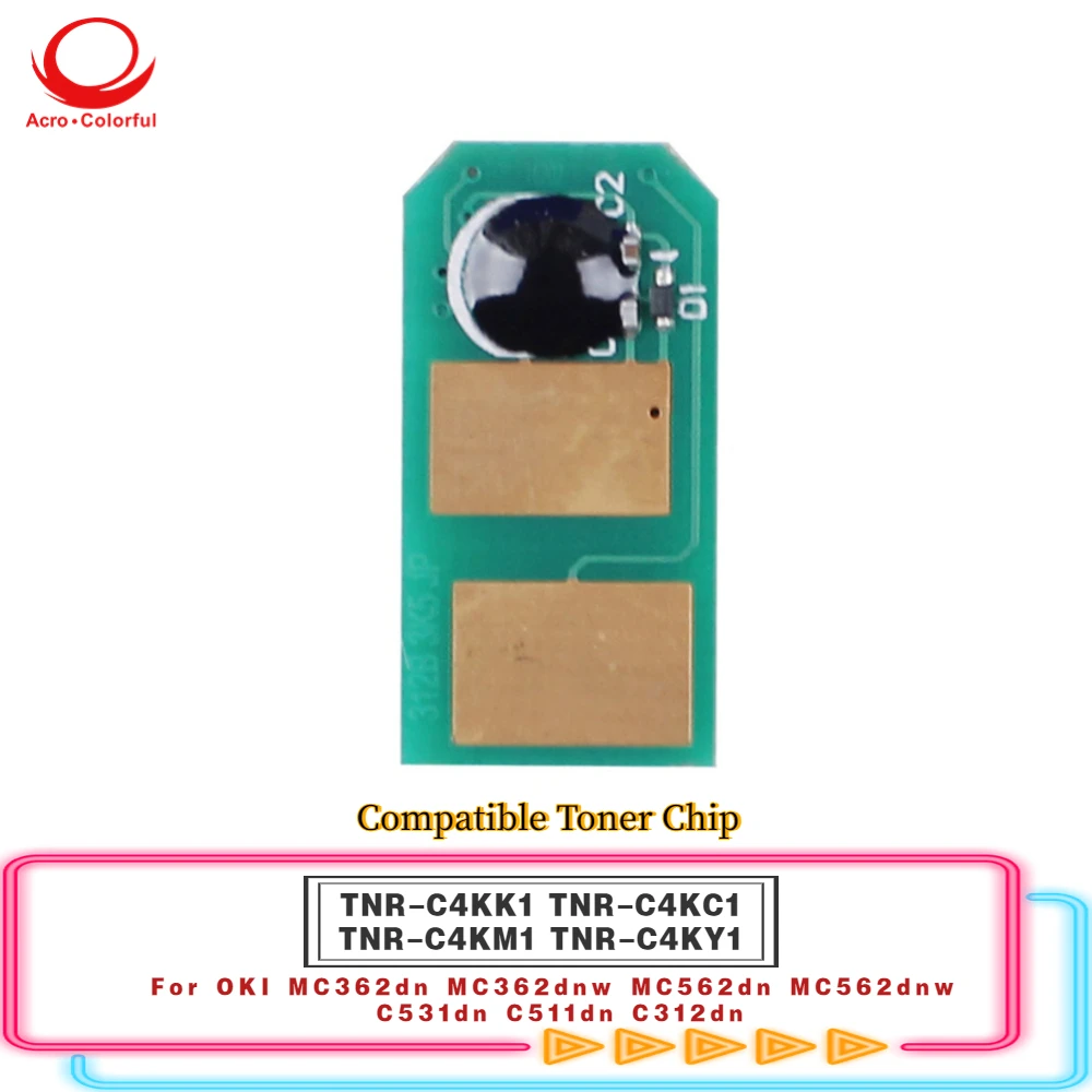 

JP TNR-C4KK1 4949443208849 Совместимый чип тонера для OKI MC362dn MC362dnw MC562dn Чип картриджа для лазерного принтера и копировального аппарата 3,5K 3K