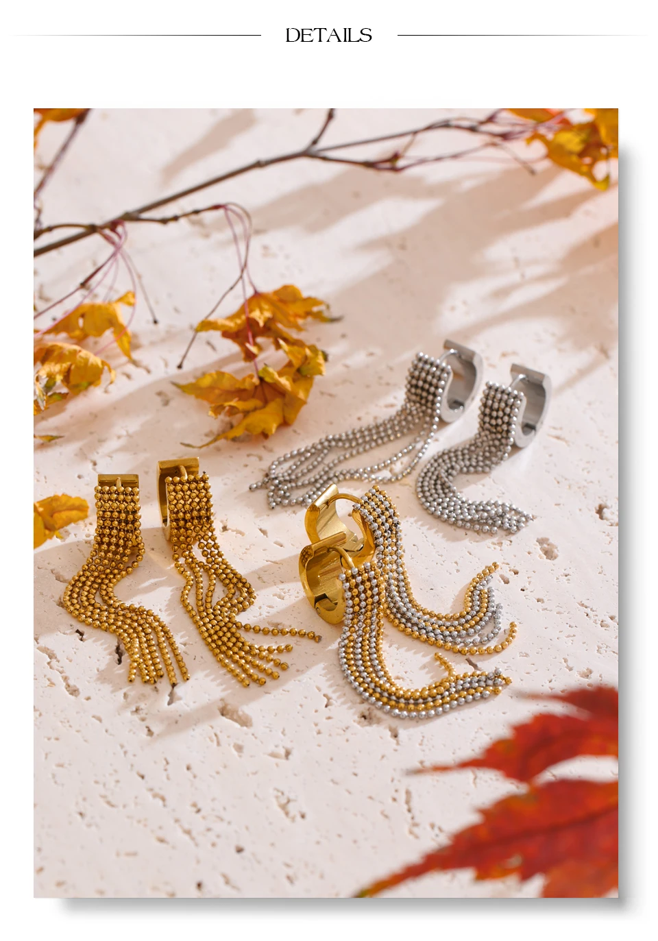 Yhpup Heißer Stil Edelstahl Quaste Lange Kette Tropfen Baumeln Ohrringe Mode Trendy Wasserdicht Täglichen Schmuck Geschenk – Detail 16