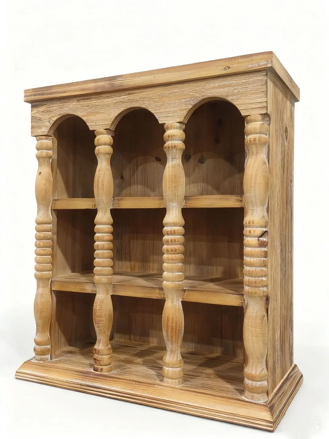 

‌Vintage Wooden Cup Display Shelf Kitchen Mug Organizer Multifunctional Grid Desktop Storage Rustic Home Decor Storage Holders