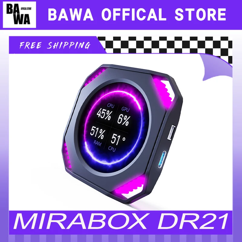 Mirabox Dr21 Case Secondary Screen 2.1-Inch Monitoring Water-Cooled Synchronous Screen Display Custom Computer Gift Accessories