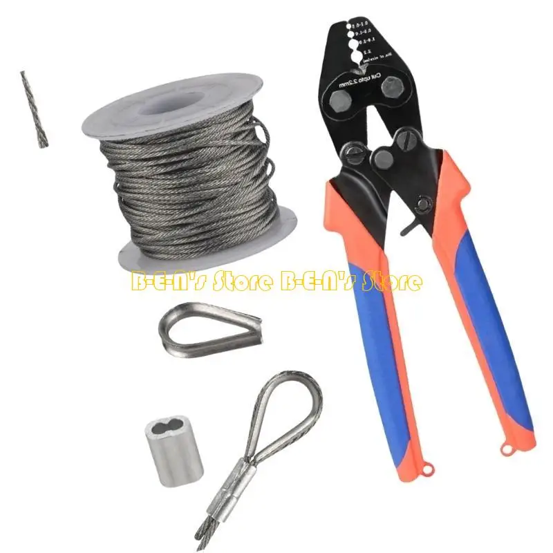 Y1AD Profession Up to 2.2mm Wire Rope Crimping Tool Wire Rope Swager Crimpers Fishing Line Crimping Tool with Aluminum Sleeve