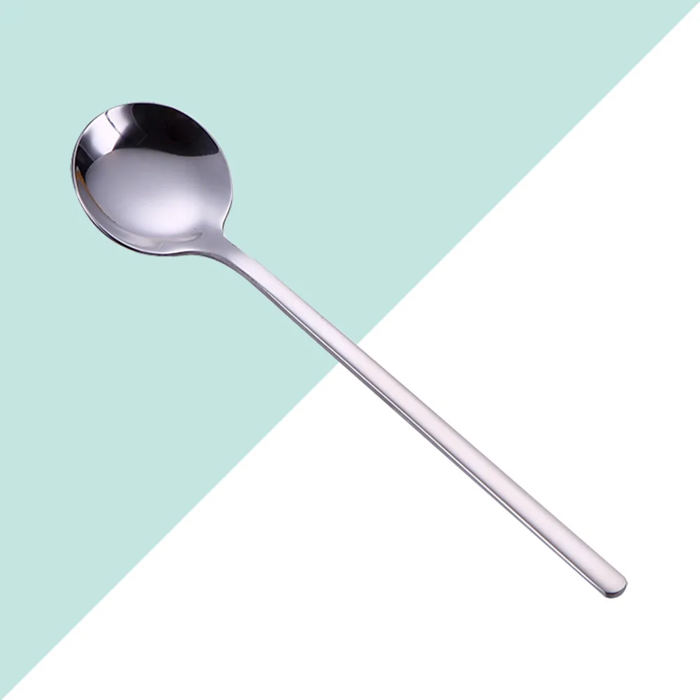 

5Pcs Stainless Steel Coffee Spoons Round Mirror Finish Serving Spoons for Salad Soup Bouillon Food Service Dishwasher