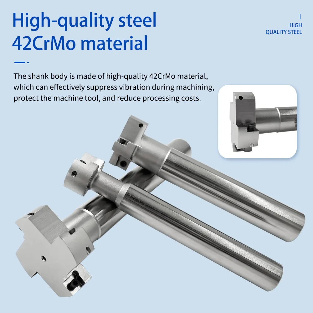 SMP T-slot end mill holder with MPHT06 inserts, three-sided end mill holder for side milling and grooving.