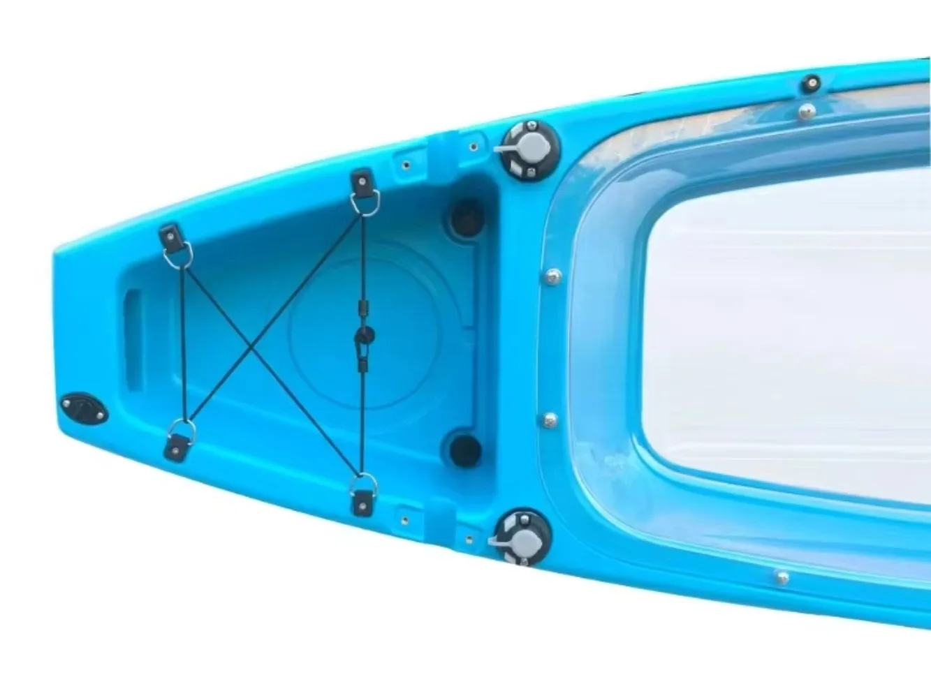 Outdoor Eco-Friendly PVC Rotational Molding Transparent Fishing Kayak for 1-2 People