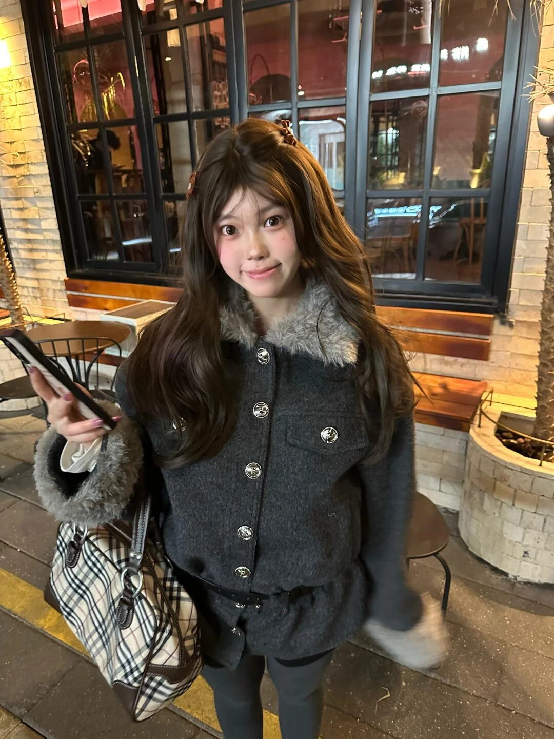 

Шерстяное пальто Thiened для женщин, осенне-зимняя верхняя одежда, с поясом, меховым воротником, рукавами-фонариками, цвета «тыква», маленький размер