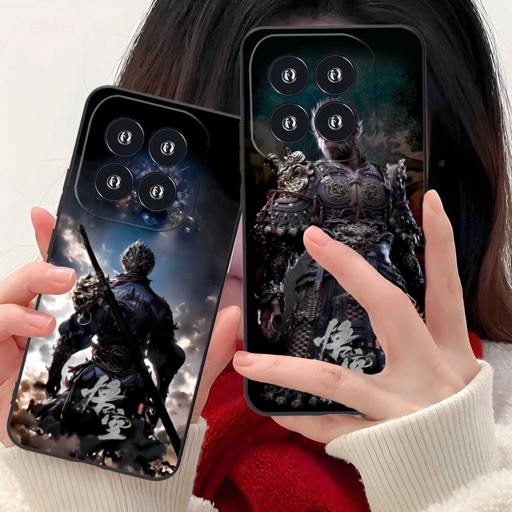 Black Myth Wukong Mobile Cell Phone Case for Xiaomi 14 13 12 11 10 9 T Ultra Lite Pro S SE X 5G Black Soft Phone Cover Shell image 2