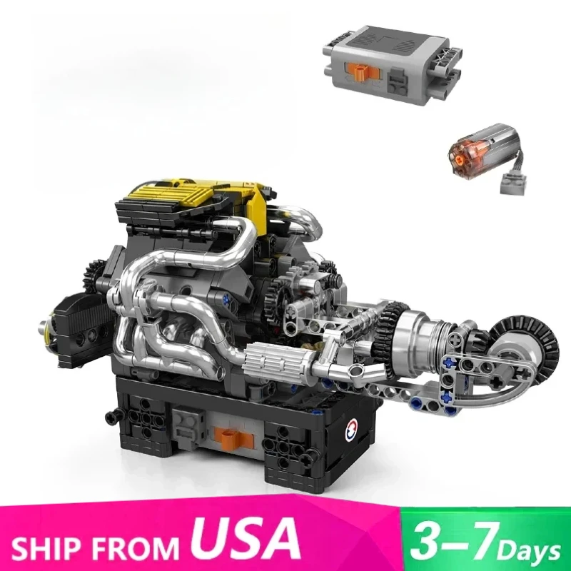 

761PCS MOC Technical PAG Supercar V12 Engine Building Blocks Motorized Racing Car Engine Model DIY Toys for Boy Kid Adult Kids