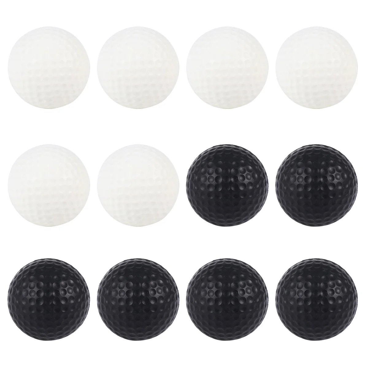 12pcs Children Plastic Toys Sports Elastic PU Balls Mini for Training Practice (White, Black)