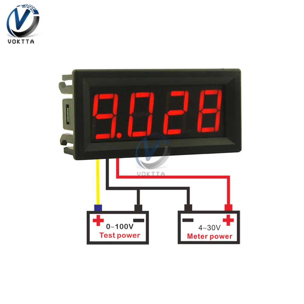 Imagem -05 - Voltímetro Digital com Display Led Amperímetro Painel Tensão Detector de Corrente Testador Medidor Bits 056 dc 0100v 0-10a