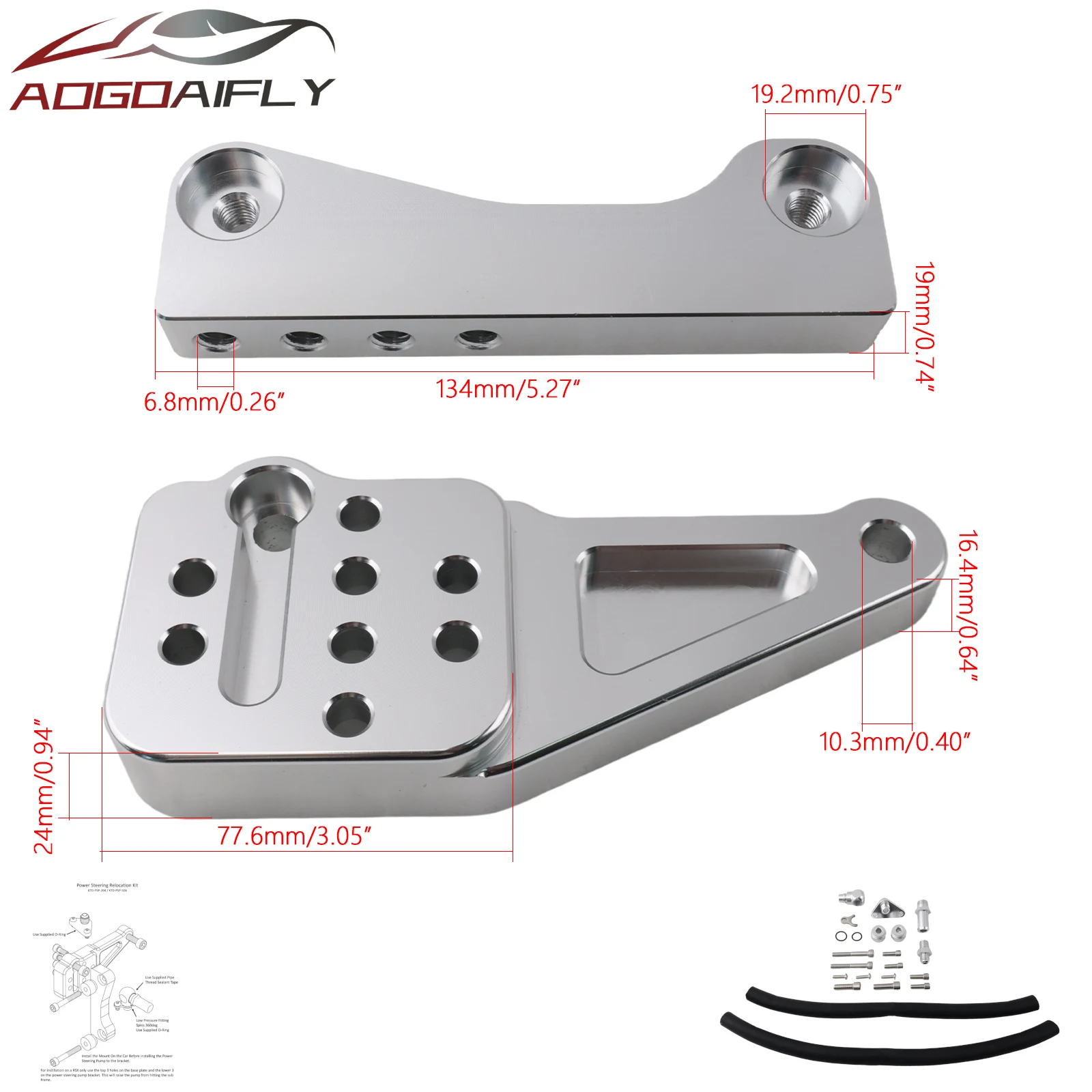 Performance Power Steering Relocation Bracket Kit For Honda Acura RSX 02-04 Engine Diy Modification