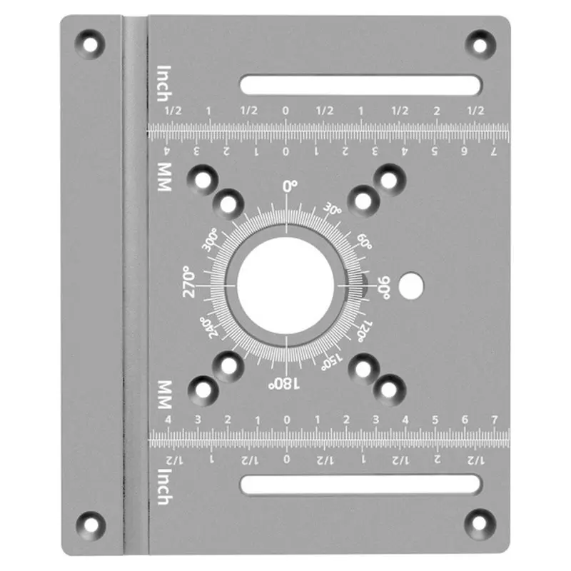 AS94-Router Lift Plate- For Woodworking Router Table Insert(Fits For Compact And Full-Size Routers) Silver