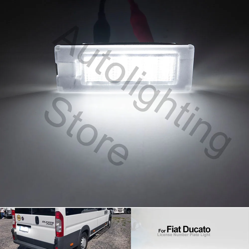 2Pcs LED License Number Plate Light Lamp For Ram ProMaster City 2015-2022 Fiat Ducato Peugeot Boxer Bus Kasten 2006-2019 canbus