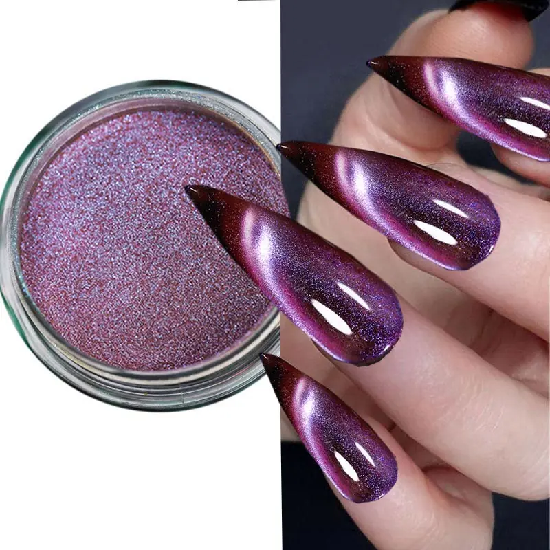 6/7 stücke Chrom Magnetische Cat Eye Nagel Pulver Glänzenden Chamäleon Katzenauge Magnet Nagel Feine Pigment Nagel pigment Gel Nagellack Supp
