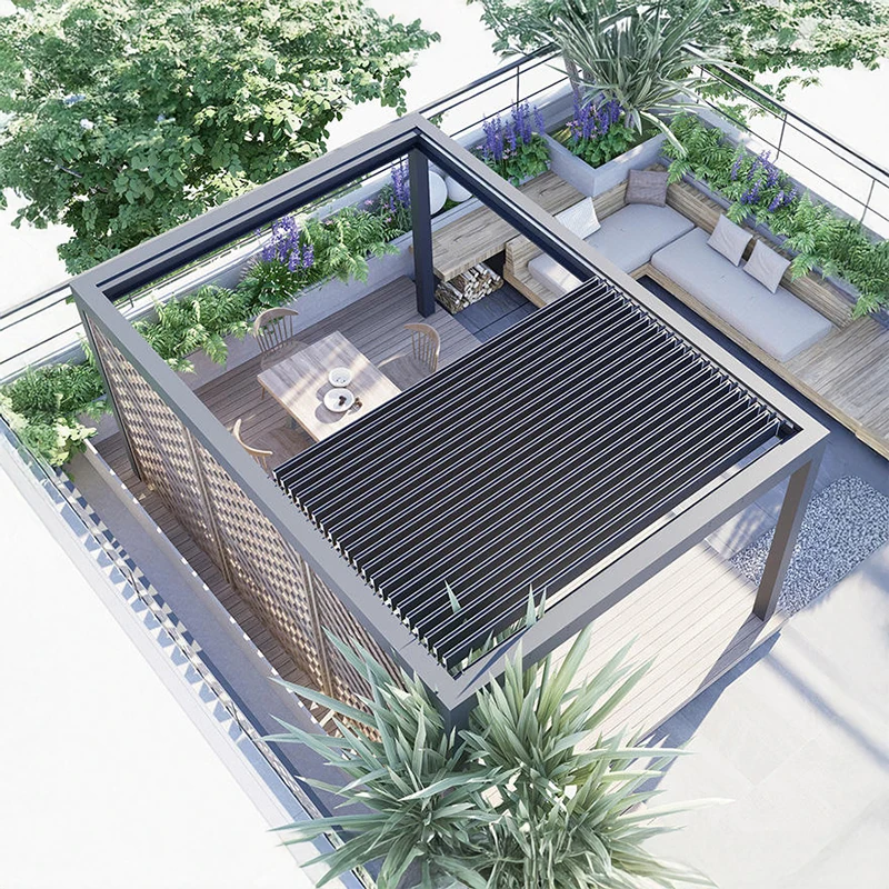 High Quality Remote Control Outdoor Louvered Roof Structures Aluminium for Gardens Patios Backyards pergola