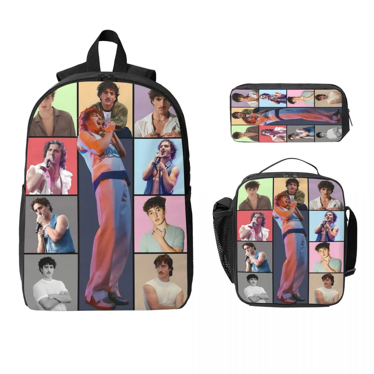 

3Pcs Benson Boone Tour 2025 Backpack Set for Boy Girl Pencil Boxes Bookbag Sets with Lunch Box For School Students Knapsack
