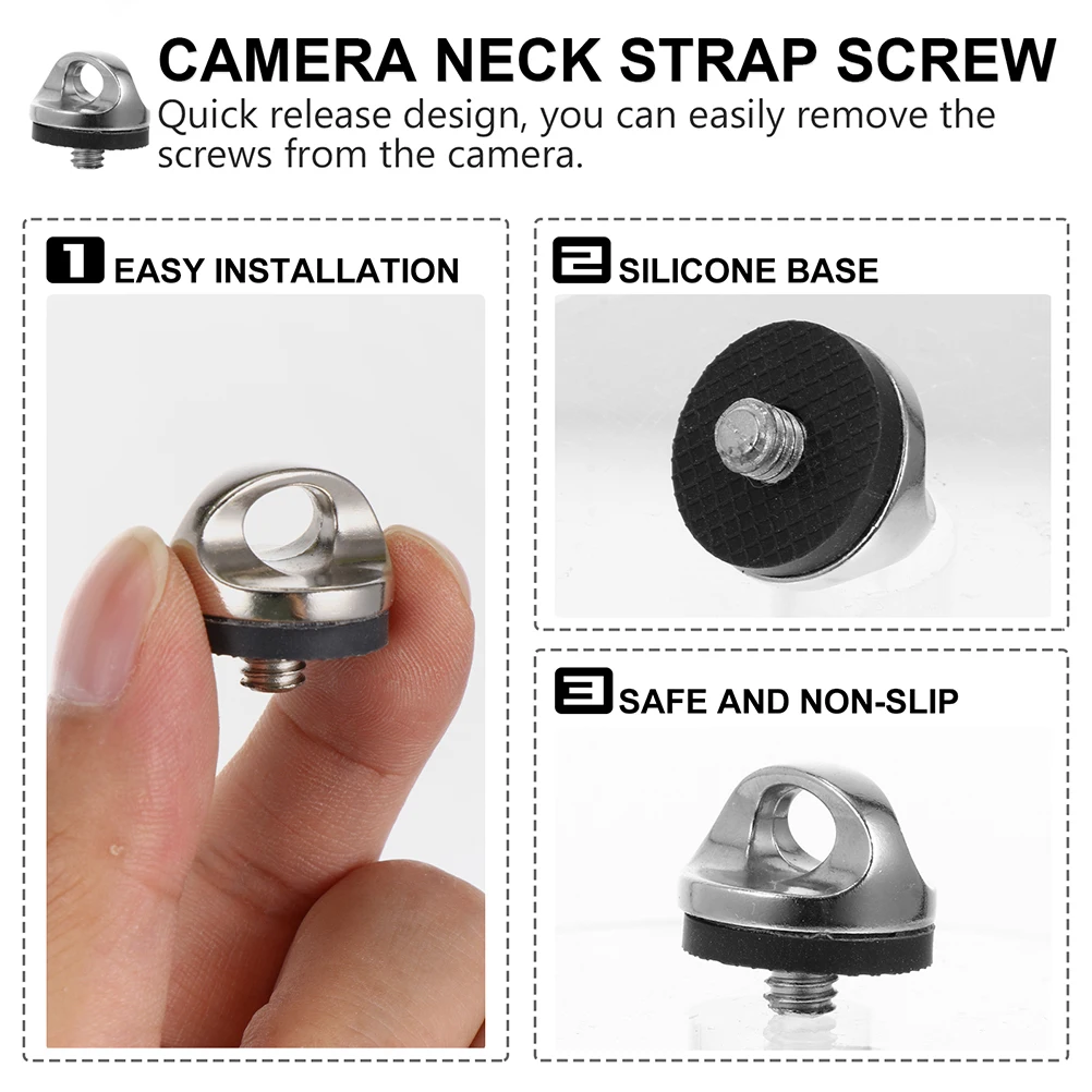

2pcs Camera Shoulder Strap Accessories Silicone Pad Scratch Resistant Quick Release Neck Wrist Strap Mounting Screw D Ring