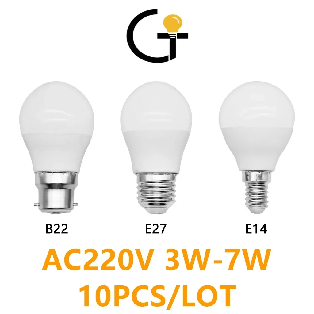 

10pcs LED Bulb Lamps G45 E27 E14 B22 AC220V 240V Light Bulb Real Power 3W 5W 6W 7W 3W Lampada Living Room Home LED Bombilla