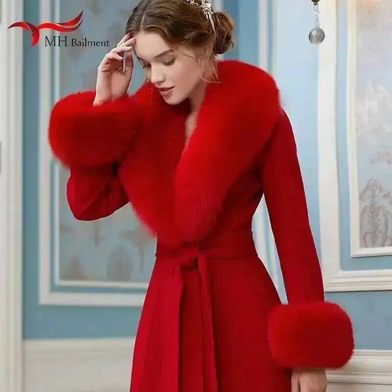 Natural Real Fox Fur Collar Cuff Set Winter Women Warm Scarf Genuine Fur Trimming For Parka Coat Hood Luxury Fluffy Decor Shawl