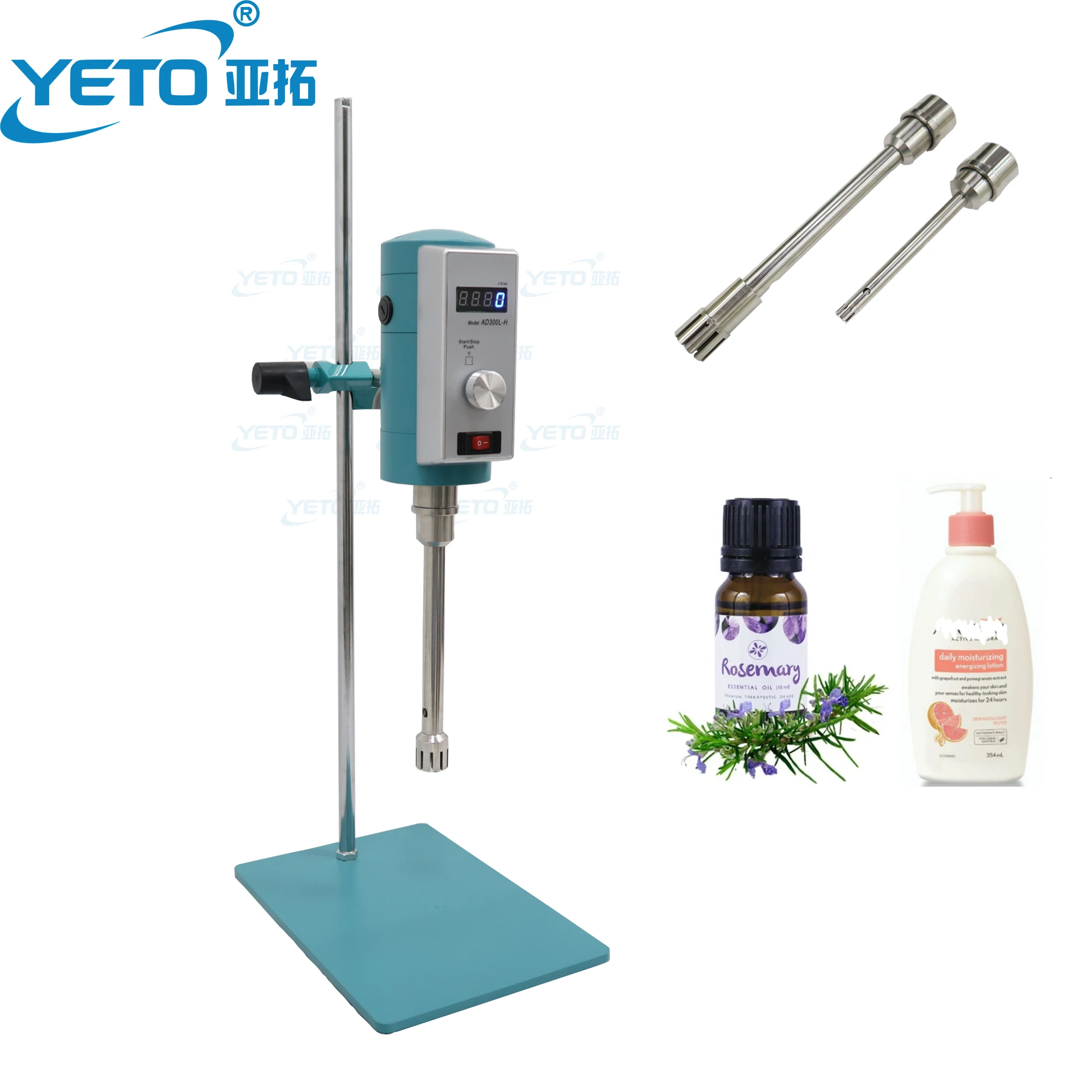 

YETO-AD300L-H 12G Sample Scale Lab Homogenizer Mixer Shampoo High Shear Cosmetic Homogenizing Emulsifying Mixing Machine