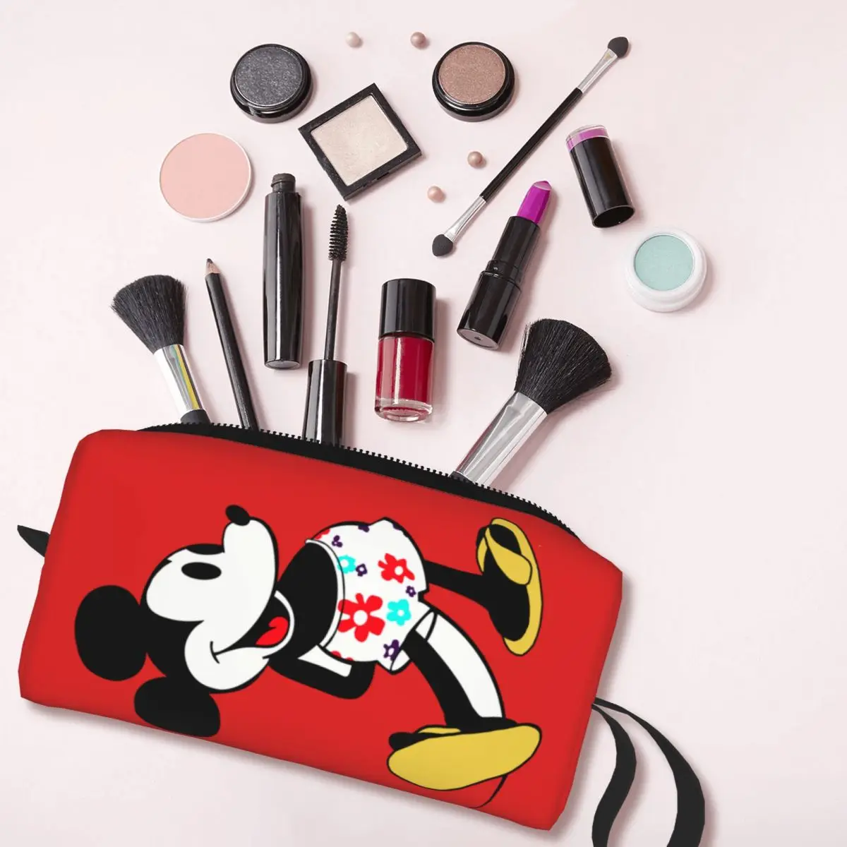 Custom Cute Mickey Mouse Minnie Travel Cosmetic Bag Women Disney Cartoon Makeup Toiletry Organizer Lady Beauty Storage Dopp Kit