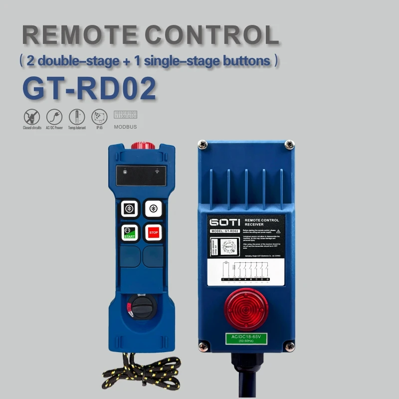 GT-RD02 Industrial Radio Wireless Crane Hoist Remote Control 2 Double-Speed buttons + 1 Single-speed buttons 6 Relays output