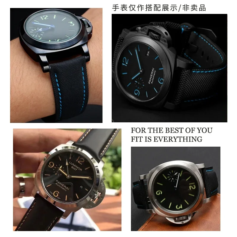 النايلون ألياف الكربون حزام الساعات لبانيراي PAM1661 441 ساعة GT2 Magic2 BELL ROSS 22/24/26 مللي متر الأزرق الأسود حزام ساعة اليد الفرقة سوار