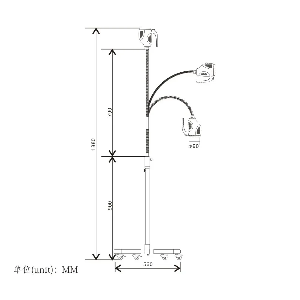 

Chenwei High Brightness multi-angle lighting CE Certified 21W LED Mobile Medical Examination Light for Pet medical
