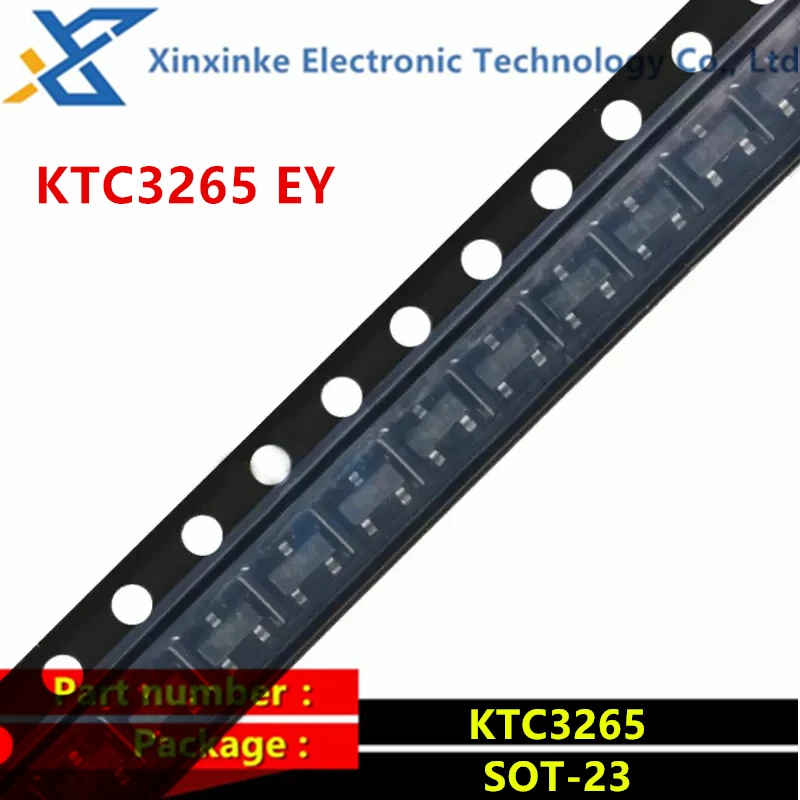 100PCS KTC3265 SOT-23 0.8A 30V NPN SMD Transistor Marking: EY Vceo=30V Ic=800mA HFE=160-320