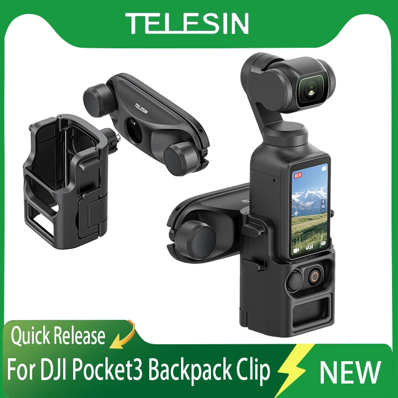 

TELESIN For DJI Pocket3 Camera Backpack Strap Mount Quick Clip Mount Quick Release Backpack Strap Mount Camera Accesories